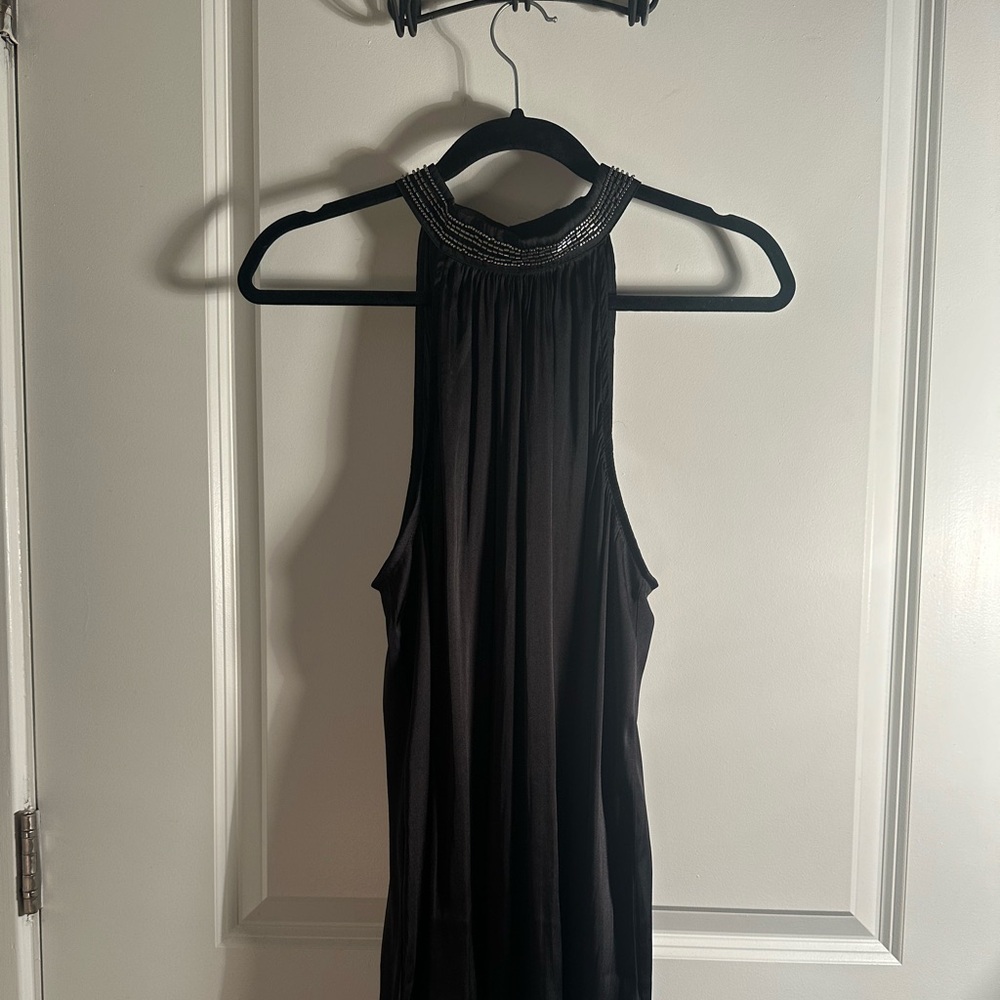 Torrid Black Sleeveless Satin Halter Blouse